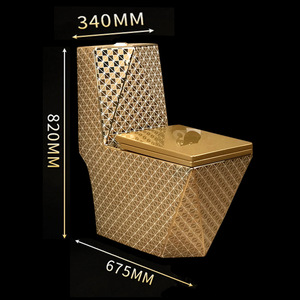 Cao-Spec tùy chỉnh vàng một mảnh tuôn ra nhà vệ sinh 4-6L khối lượng shangqi phòng tắm thương hiệu xuất khẩu Triều châu cá nhân màu vàng cho - Product Image 1