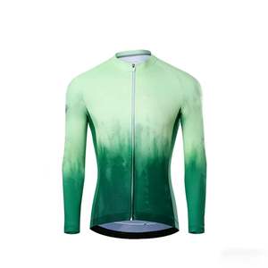 Jersey de Ciclismo Premium Transpirable de Manga Larga con Logotipo Personalizado Sublimado en Degradado para Eventos de Equipo y Carreras de Carretera - Product Image 3