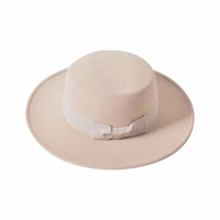 Chapeau en feutre élégant sur mesure avec ruban à nœud, chapeaux d'hiver pour femmes
