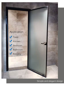 Porte per ufficio con <span class=keywords><strong>specchio</strong></span> <span class=keywords><strong>a</strong></span> <span class=keywords><strong>battente</strong></span> HDSAFE Design anteriore in alluminio con porte d'ingresso in vetro trasparente <span class=keywords><strong>porta</strong></span> <span class=keywords><strong>a</strong></span> <span class=keywords><strong>battente</strong></span> semplice in alluminio 2020 moderna - Product Image 6