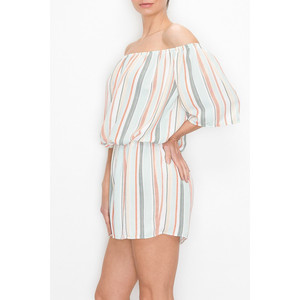 Tuta corta con spalle scoperte - Verde oliva - Product Image 1