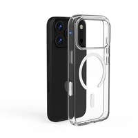 Coque de téléphone transparente magnétique antichoc en acrylique pour iPhone 18 Pro Max Mini, compatible avec la charge sans fil, protection du bouton de l'appareil photo