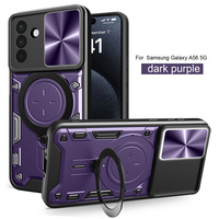 Conception spéciale pour Samsung Galaxy A56/A55/A54 5G Phone Cover Slide Lends Magnetic TPU + PC Smoke Matte Case Shockproof Ring Holder