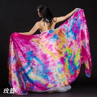 100% chine soie danse du ventre visage voile à la main écharpe châle chinois cravate teinture voile de soie
