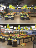 Nieuwste zware-duty groente- en fruitpresentatiestandaard voor supermarkten met supermarkt schappen China supermarkt rek
