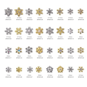 Paso Sico Nouvelle Collection <span class=keywords><strong>Manucure</strong></span> Transfrontalière Série Flocon de Neige Bijoux en Alliage Diamant Blanc de Noël Bijoux Diamant Flocon de Neige - Product Image 1