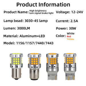 Offre Spéciale : Lot de 4 Ampoules <span class=keywords><strong>LED</strong></span> Haute Luminosité pour Voiture – Clignotants, Feux Stop, Feux de Recul et Feux de Position 1156 1157 7440 7443 – 12V 24V – Éclairage Automobile - Product Image 3