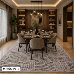 Tapis de luxe personnalisé en laine, écologique, fait main, moderne, antidérapant et lavable pour usage commercial et résidentiel - Product Image 1