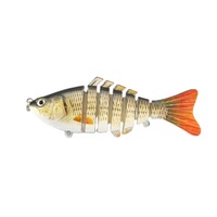 Prêt à expédier, leurre de pêche artificiel brillant holographique de 10 cm, 15,5 g, leurre de pêche en plastique dur à 7 segments, leurre nageur