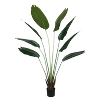 Faux bananier de voyageur de 160 cm avec 8 grandes feuilles, plante tropicale en pot pour la décoration intérieure