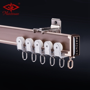 Rieles de cortina curvos de metal resistente de curva única de oro rosa mate - Product Image 2