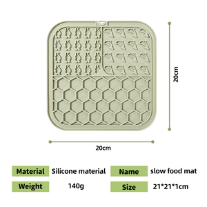 New Arrival Custom Logo Square Animal Print Eco-Friendly Silicone Dog Lick <b>Mat</b> Waterproof Durable Feeder Bowl Accessory for Pets - Product Image 6