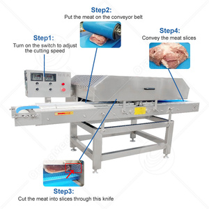 ORME Automatique Máquina cortadora de carne de pechuga de pollo fresca cruda Máquina cortadora de rebanadas de carne de res paralela - Product Image 3