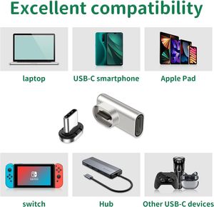 Adaptador <span class=keywords><strong>USB</strong></span> C a <span class=keywords><strong>USB</strong></span> Elbow Design PD 100W, 40Gbps, 8K, Carga Rápida, Salida CC, Protección OTP, Nuevo, Magnético para Laptop - Product Image 6