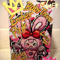 Vente en gros : Figurine en peluche géante Babythree Pink Ashes 1000% authentique, boîte mystère, tendance, objet de collection, ornement