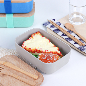 Boîte à déjeuner écologique avec couvercle en <span class=keywords><strong>bambou</strong></span> pour enfants, Bento en Fiber <span class=keywords><strong>de</strong></span> <span class=keywords><strong>bambou</strong></span>, paille <span class=keywords><strong>de</strong></span> blé, vente en gros, 900 ml - Product Image 6