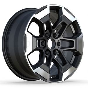 Haute qualité <span class=keywords><strong>16</strong></span> <span class=keywords><strong>pouces</strong></span> 6X114.3 <span class=keywords><strong>6</strong></span> roues de voiture en alliage à rayons fendus pour <span class=keywords><strong>Golf</strong></span> GTI voitures allemandes <span class=keywords><strong>jante</strong></span> de voiture noir brillant - Product Image 4