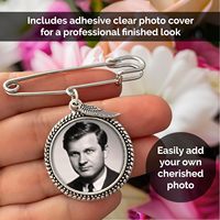 Boutonnière de mariage, broche porte-bouquet, broche photo Aile d'ange, pour Mère de la Mariée et du Marié, en fer et pierre naturelle, avec logiciel de redimensionnement de photos