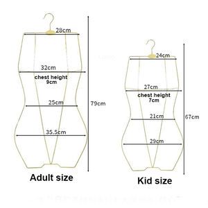 Logo personalizzato per <span class=keywords><strong>bambini</strong></span> abiti da bagno in metallo a forma di corpo Lingerie Bikini costume da bagno appendiabiti in metallo rosa oro filo appendiabiti - Product Image 5