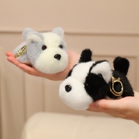 Pendentif de sac en peluche en forme de chiot réaliste, mignon et longue fourrure