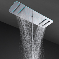 Ensemble de robinetterie de douche thermostatique numérique intelligent, système de douche multifonctionnel avec jets pluie et cascade, affichage LED de la température, pour hôtel