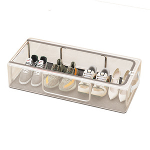 Large capacity, thickened, transparent, dustproof PVC shoe box <b>storage</b> box, foldable shoe rack for use under dormitory <b>beds</b>, no - Product Image 3