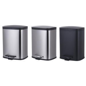 Cubo de basura para baño, cubo de basura de Metal para cocina, tapa de cierre suave, cubo de basura Retro para interiores, 5L WBS139