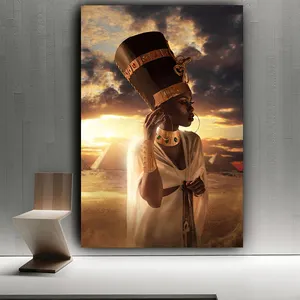 Portrait Africain Noir Or Style Décoration Murale Art Home Decor Poster Printing Prints Abstract Canvas Painting