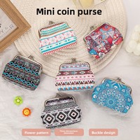 Porte-monnaie mini vintage en PU à fermeture à bouton-pression, motifs animaliers, étui à clés, pour femmes et enfants, cadeau sur le thème des paysages, sur mesure, exclusivité transfrontalière