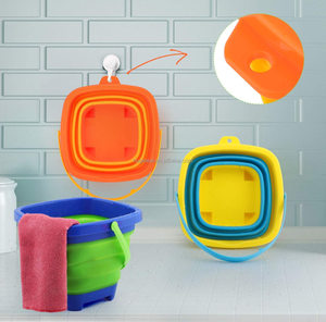 Xô Đi Biển Tiết Kiệm Không Gian 2L Xô Nhựa Hình Vuông Gấp Được Xô Silicon Gấp Gọn Ngoài Trời - Product Image 6