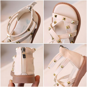 Kız Çocuk Yazlık Bilekten Bağlamalı Sandaletler PU Üst Kısım TPR Taban Hafif Kemer Desteği Düğme Kapatmalı - Product Image 5