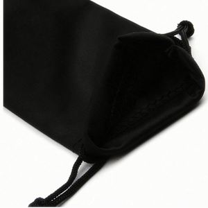 Wholesale Logo Custom <b>Black</b> White Eyeglasses Pouch Microfiber <b>Sunglasses</b> Bag 18*9cm - Product Image 3