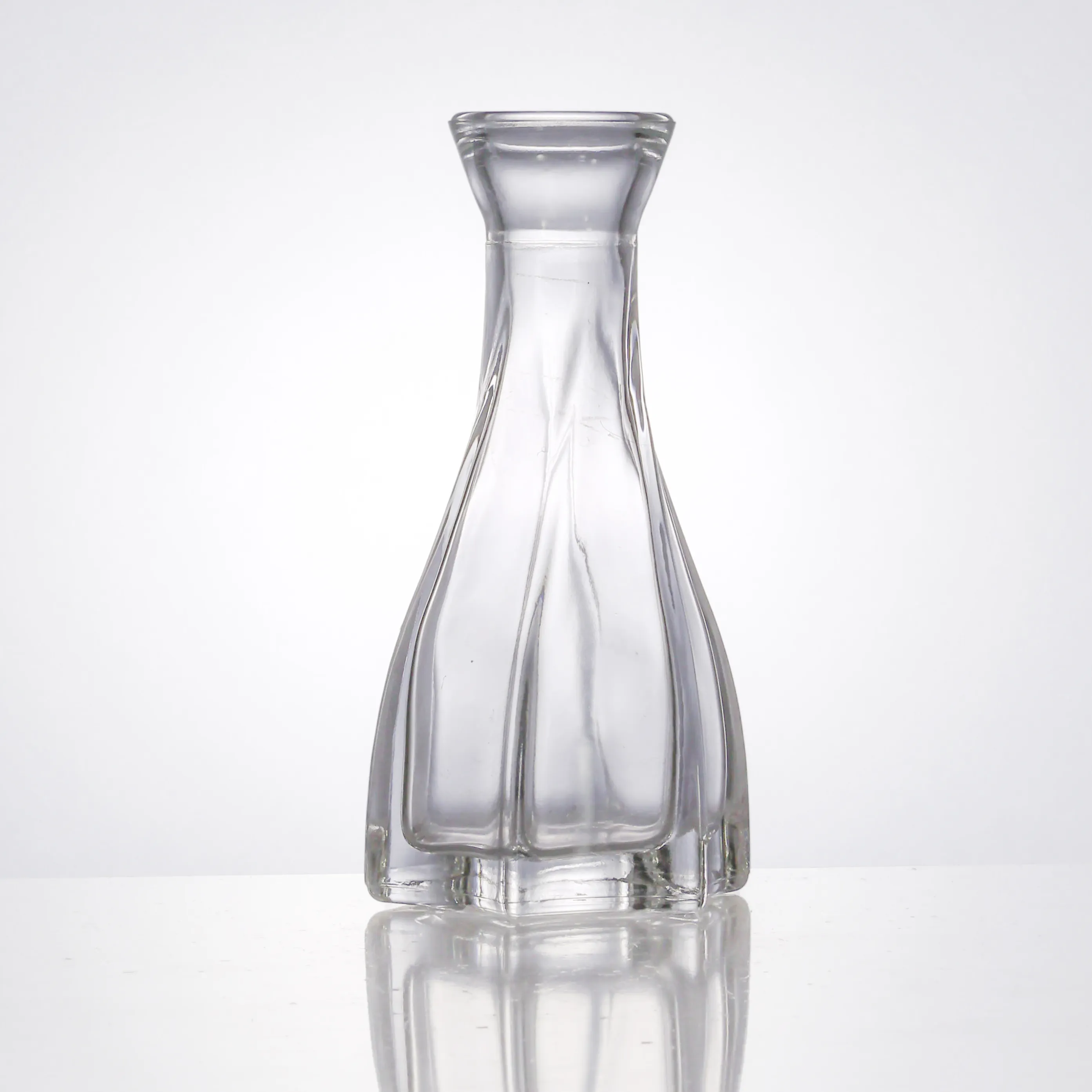 Großhandel Custom Amber Parfüm flasche Verpackung Weithals Glasvase Home Room Reed Diffusor Flasche
