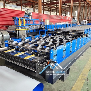 Machine de formage de feuilles de toiture à double couche trapézoïdale 1100 IBR et 976 IBR à haute productivité pour la Serbie - Product Image 4