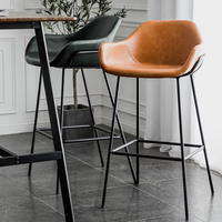 Chaise haute de bar de cuisine moderne en cuir de luxe pour restaurant, café et bar à domicile – Vente en gros