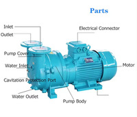 Pompe à vide à anneau d'eau industrielle électrique 50Hz/60Hz 2BV pompe à anneau en acier inoxydable haute pour eau propre à usage industriel