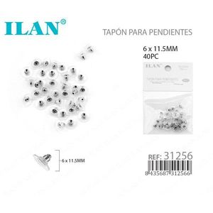 ILAN Fermacorda per orecchini 6x11,5 mm trasparente 40 pezzi per la creazione di gioielli - Product Image 1