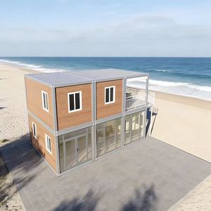 Casa Contenedor de Dos Pisos con Vidrio de Piso a Techo, Casa Modular Prefabricada para Vida Suburbana y Escapadas Familiares - Product Image 3