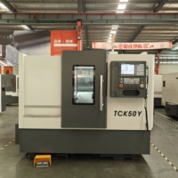 Tour CNC à lit incliné haute vitesse pour travaux lourds TCK50Y/500 avec commande GSK pour tournage et fraisage