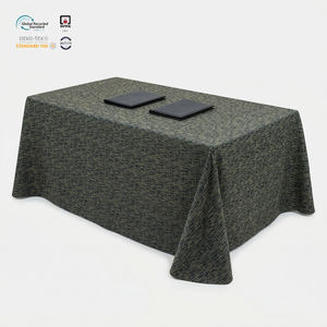 Nappe rectangulaire jacquard en polyester imperméable et écologique, motif floral, 90x132 pouces, couleur bordeaux, pour événements et mariages (vente en gros) - Product Image 1