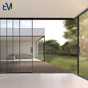Modern Design High Quality Villa Outdoor Patio Narrow Aluminium Frame <b>Sliding</b> Glass <b>Door</b> - Product Image 4