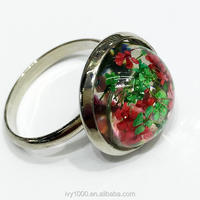 Bague fleur sèche naturelle en résine créative Bijoux fins Bague pour femme Accessoires Bagues de mode