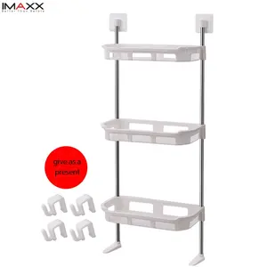 <span class=keywords><strong>Estante</strong></span> de Almacenamiento Doméstico de 3 Niveles con Pegamento Fuerte <span class=keywords><strong>para</strong></span> <span class=keywords><strong>Cocina</strong></span> o Baño - Product Image 1