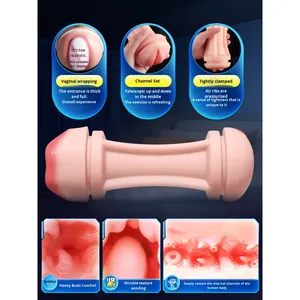 ถ้วยไฟฟ้าสองหัวแบบอัตโนมัติสำหรับสุภาพบุรุษลำคอลึก<span class=keywords><strong>ดู</strong></span>ดปากลดความรู้สึกทางเพศชาย - Product Image 3