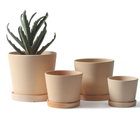 Peignez vos propres pots en céramique faits main, pots minimalistes non finis pour plantes succulentes, kits de peinture avec trou de drainage et soucoupe pour la maison et le jardin