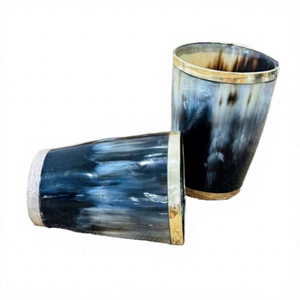 แก้วช็อตทำมือจากเขาควายธรรมชาติ สไตล์ชนบทแบบไวกิ้ง ของสะสมตกแต่ง - Product Image 1