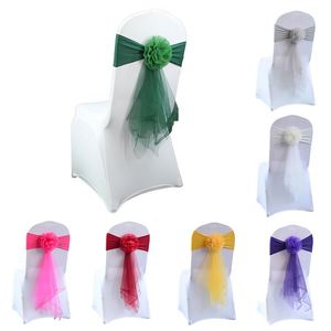 Nœud décoratif en satin pastel et spandex pour chaise de banquet d'hôtel, nœud en organza pour chaise de mariage, rubans de table - Product Image 4