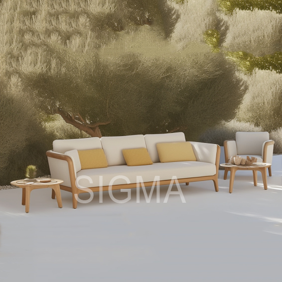 Modern Weathered Teak Patio Set Outdoor Furniture Teak Wood Lounge Chair
