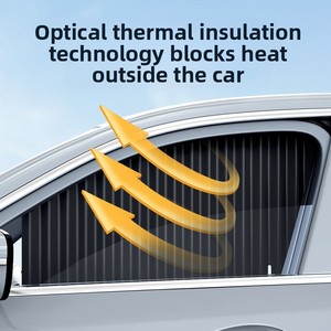 Có thể gập lại Polyester dù để che nắng cho cửa sổ bên xe nhúng nội thất có thể thu vào theo dõi sự riêng tư chống nắng vải gắn trên xe - Product Image 2