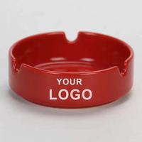 Cendrier en céramique de porcelaine personnalisé avec logo du fabricant, design coloré, cendrier rond pour porte-cigarettes, vente en gros